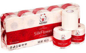 Бумага туалетная на вт INSHIRO SilkFlover 3х сл, (1уп/10рул) в инд упак, 25 м 1/10