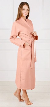 Халат вафельный женский р.46-48, нежно-персиковый