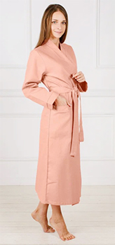 Халат вафельный женский цв.нежно-персиковый р.50-52 выписывать от ИП