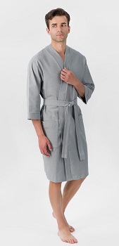 Халат вафельный мужской (унисекс) укороченный цв.серый р.58-60 выписывать от ИП