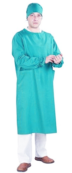 Халат хирурга с завязками, тиси, зеленый р. 52-54/170-176 от ООО