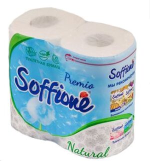 Бумага туалетная на вт Soffione Premio 3сл 1/4 рул белая, растворимая втулка