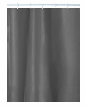 Штора д/ванной комн  180*200 Delphinium Серая без колец