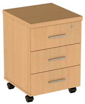 Тумба мобильная с 3 ящиками 400*450*520 (Т210) бук к столу С201