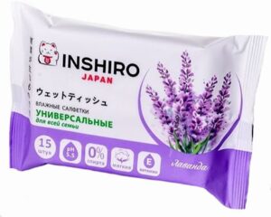 Салфетки влажные универсальные INSHIRO экстракт лаванда 15шт 1/96