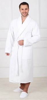 Халат махровый мужской (унисекс) р.66-68, белый