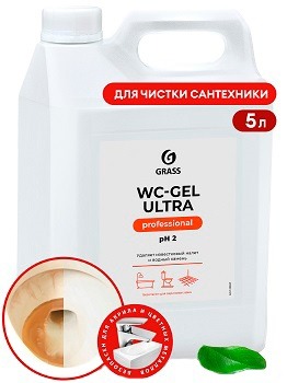 Кислотное чистящее средство для сантехники GRASS WC-gel PROFESSIONAL Ultra, канистра 5л