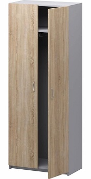 Шкаф Бюджетный 2х двер для одежды 716х349х1810 (арт. 2555) Дуб Сонома/серый