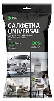 Комплект салфеток GRASS 30*30 - 10 штук, микрофибра  супервпитывающая (250г/м2)