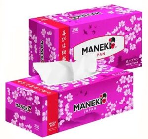 Салфетки Maneki SAKURA 2-х слойные, коробка 250 шт.