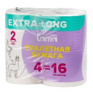 Бумага туалетная  Snow Lama 2-х слойная 50м (упаковка-4рулона)