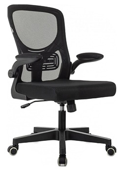 Кресло Бюрократ MC-101 спинка-сетка, цвет чёрный, материал обивки сиденья-ткань, цвет чёрный