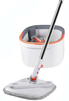 Ведро 10 л с отжимом + швабра с квадратной насадкой микрофибра