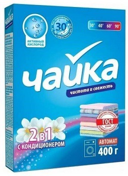 Порошок стиральный ЧАЙКА автомат 2в1 с кондиционером 400г