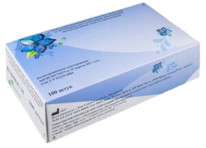 Перчатки нитриловые диагностические нестерильные неопудренные, текстурированные, р. М  (упаковка-100