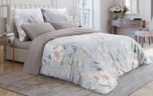 Комплект постельного белья Harmonica Адам и Ева 2спальный, простыня на резинке 160*200, ткань сатин