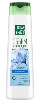 Бальзам-ополаскиватель Чистая линия Объём и Сила Лён и Пшеница 380мл