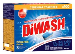 Таблетки для мытья посуды DiWash 100шт